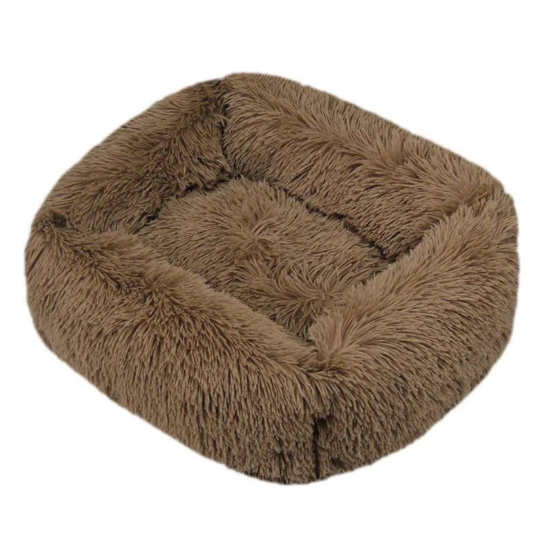 Luxury Dog Bed Square Dog Beds Long Plush Dog Mat Beds for Small Medium Large Dogs Supplies Pet Dog Calming Bed Washable Kennel